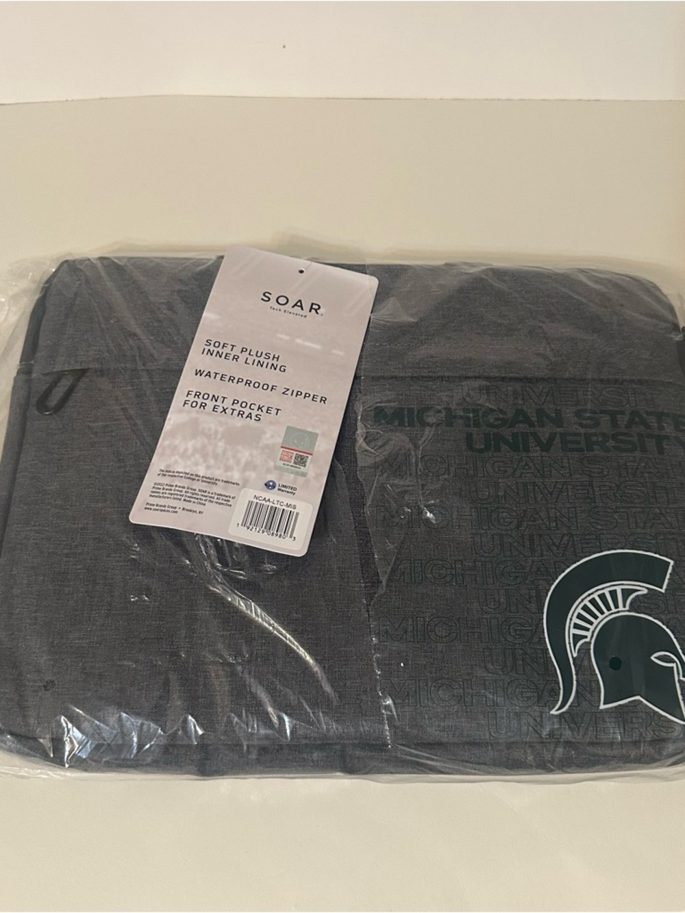 SOAR Michigan State Spartans NCAA Unisex 13” Laptop Sleeve Carrying Case NEW